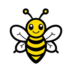bee cartoon vector illustration. isolated on white background.