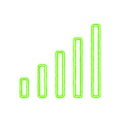 Icon signal from the flow of energy of green color. Shimmering neon