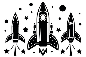 Fototapeta premium Rocket icons set. Flat Design Icon Template Vector Illustration.