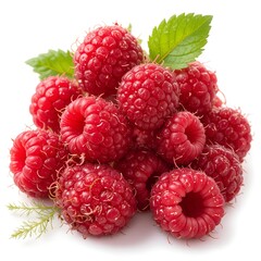 Bunch of fresh raspberries ai generated