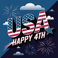 vector T shirt printable design for Independence Day &ndash; July 4th Celebrate Freedom, usa flag 
