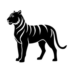 Obraz premium Security tiger icon symbolizing strength and protection.