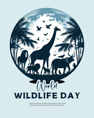 World Wildlife Day social media Instagram post template for wildlife and environment protection