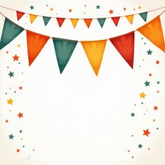 Festive buntings with stars and dots, party theme