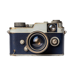 Vintage Navy Blue Camera Icon Isolated on Transparent Background