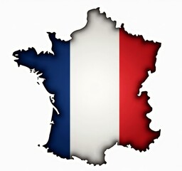 France outline with French flag fill
