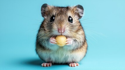 Adorable Hamster Holding Tiny Round Treat