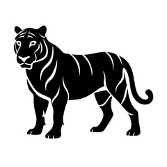 Fototapeta premium Tiger with a metallic finish, representing durability, toughness, and resilience.