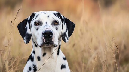 Close-Up of a Dalmatian Dog Looking Majestic in a Natural Outdoor Setting : Generative AI