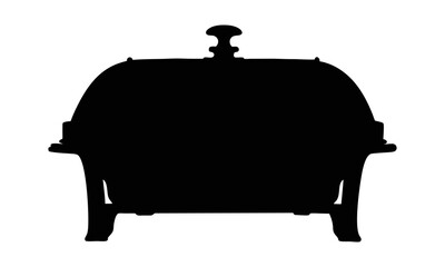 Chafing dish black silhouette isolated on a white background