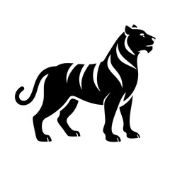 Obraz premium Fierce tiger icon with sharp details, symbolizing strength, power, and dominance.