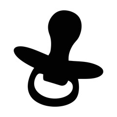 Pacifier black silhouette illustration isolated on a transparent background