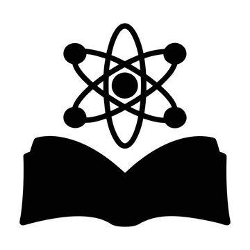 black atom above open book clip art preview