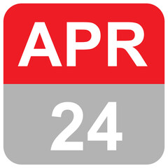 Daily calender date of the month of April 24