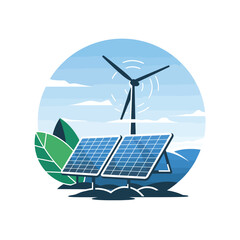 2d vector environment Collection Solar Panel icon Symbolizing clean and renewable solar energy.
