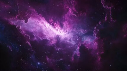 Vibrant Nebula Displaying Cosmic Colors in Outer Space During Night