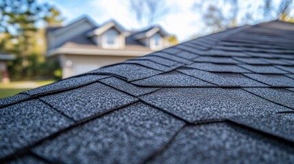 Close-up View of Asphalt Shingles on a Residential Roof