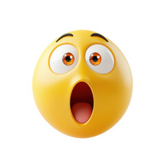 Isolated Vividly Shocked Yellow Emoji