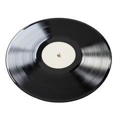 Isolated Black Vinyl Record