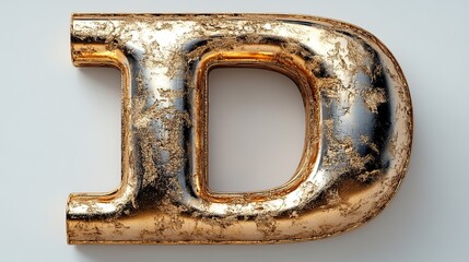 A set of 3D capital letter D in gold, ideal for typography and branding