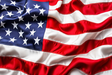 Obraz premium Vibrant USA Flag Flutters Beautifully in the Gentle Wind Capturing the Essence of Freedom