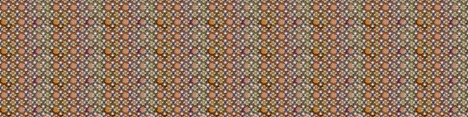 Gentle, spring floral on brown colors. Raster floral pattern in doodle style with flowers and leaves. Raster illustration.