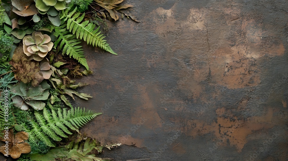 Poster rustic nature-inspired background with greenery and earthy textures : generative ai