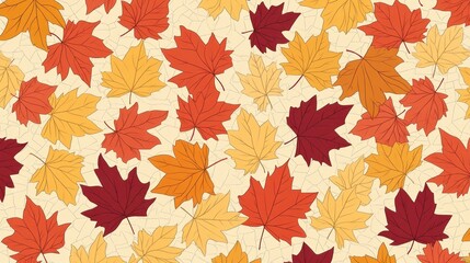 Obraz premium Autumn Leaves Pattern Background