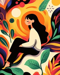 A serene illustration of self-reflection.