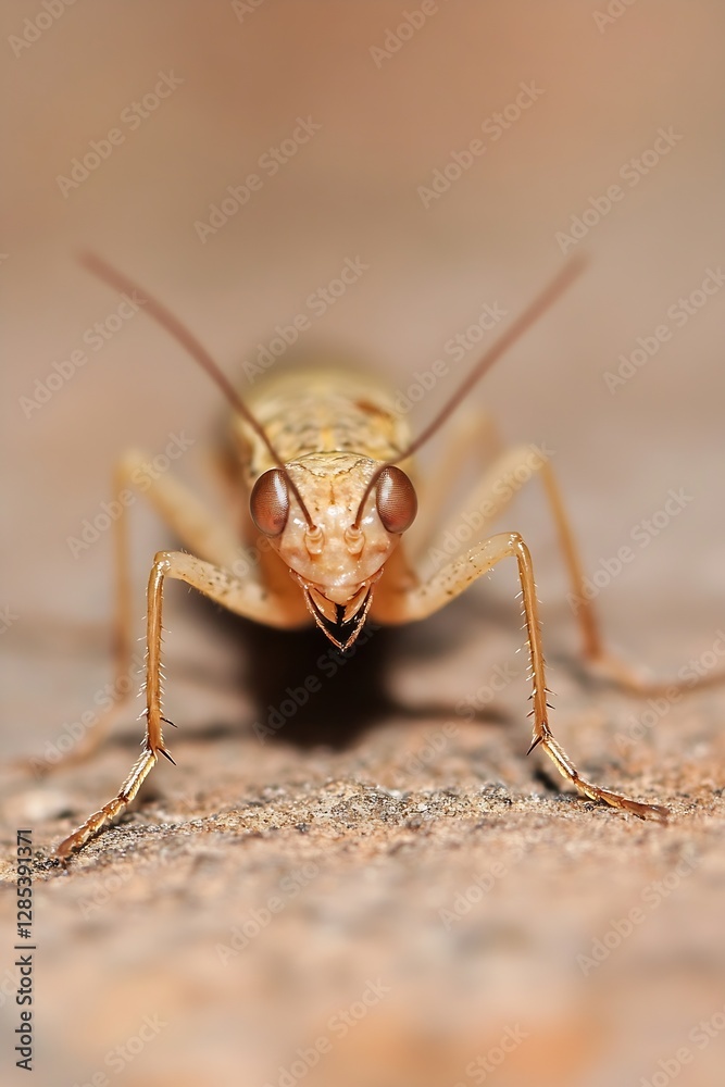 Aufkleber Close up of a lively grasshopper showcasing intricate details and vibrant colors in a natural setting : Generative AI