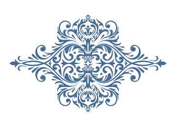 Retro pattern with antique scrolls in rococo rich style