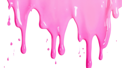 pink paint driping isolated on white background
