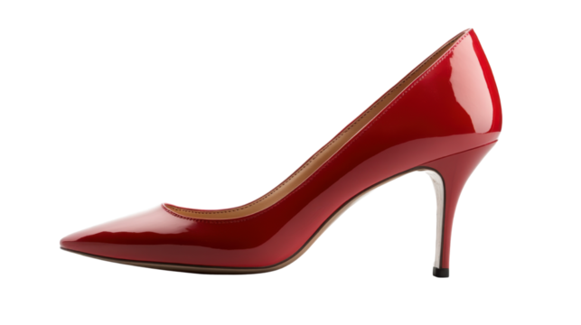 red high heel shoes isolated on white background