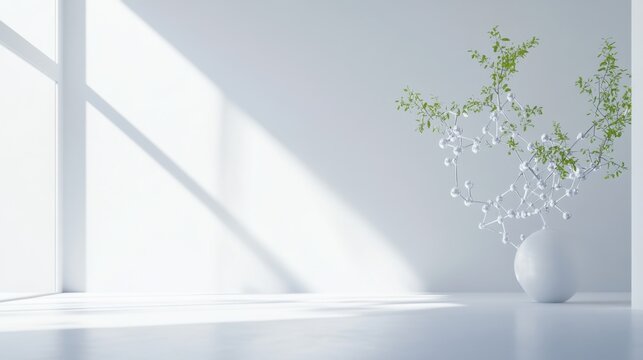 Lipid research illustrated by a molecular diagram projected onto a white screen. Featuring simplicity and innovation