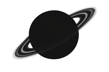Isolated Detailed Saturn Planet with Complex Rings Illustration