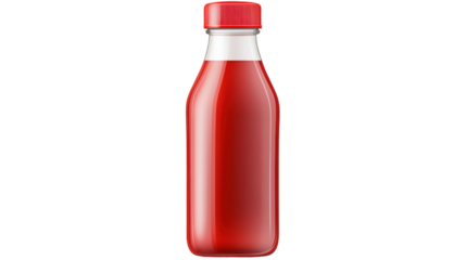 red  squeeze bottle with isolated on white background