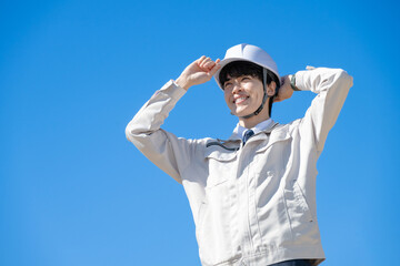 作業着を着た男性
