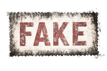 Isolated Distressed 'FAKE' Stamp on Old Paper Texture