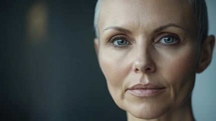 Portrait of a Woman with Short, Gray Hair