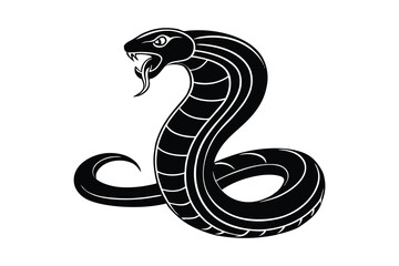 Fototapeta premium snake silhouette vector illustration on white background