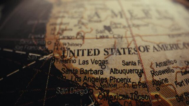 West Coast of USA on a map.
