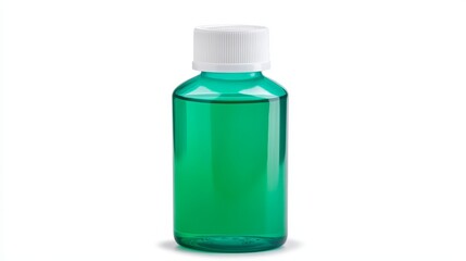 Obraz premium Invigorating green liquid in bottle refreshing beverage for health and wellness