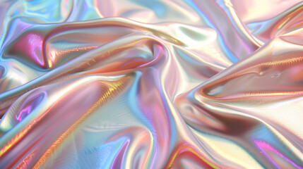 Holographic background with soft rainbow gradient and pastel foil, AI generative