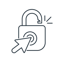 Get access. Start taking action. Vector linear icon illustration isolated on white background.