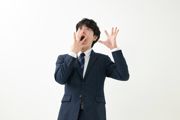 びっくりするビジネスマン