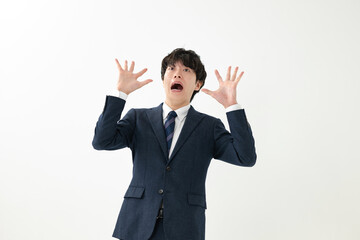 びっくりするビジネスマン