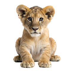 Obraz premium Lion cub isolated on transparent background
