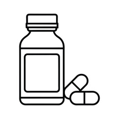 medicine bottle and tablets