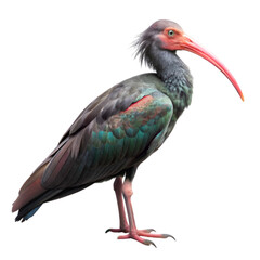 Obraz premium Northern bald ibis isolated on transparent background