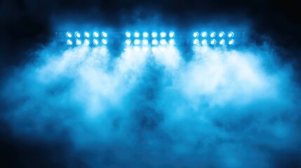 Obraz premium Bright Stage Lights with Mist Creating a Dramatic Atmosphere